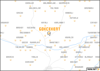 map of Gökçekent