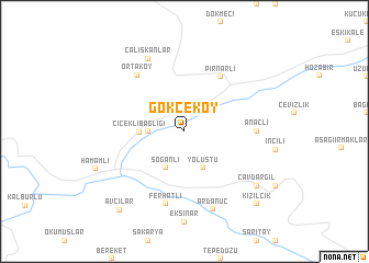 map of Gökçeköy