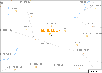 map of Gökçeler