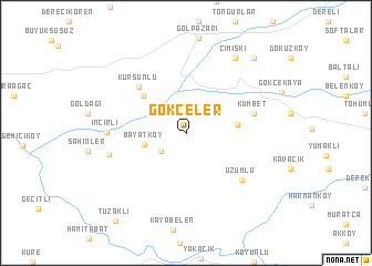 map of Gökçeler