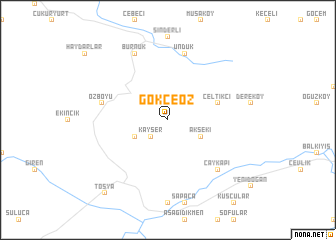 map of Gökçeöz