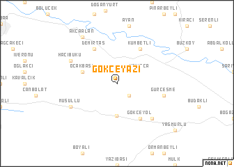 map of Gökçeyazı