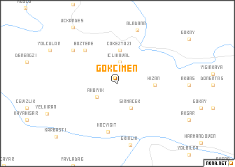 map of Gökçimen