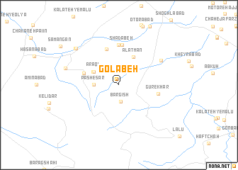 map of Golābeh