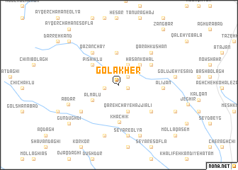 map of Gol Ākher