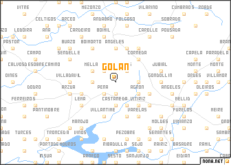 map of Golán