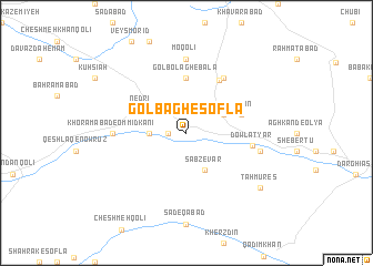 map of Golbāgh-e Soflá