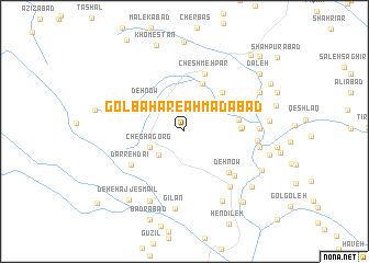 map of Golbahār-e Aḩmadābād
