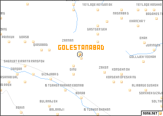 map of Golestānābād