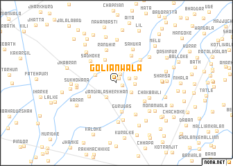 map of Goliānwāla