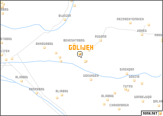 map of Golījeh