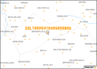 map of Goltappeh-ye Ḩasanābād