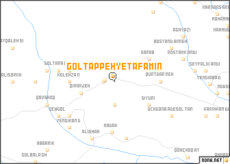 map of Goltappeh-ye Ţafāmīn