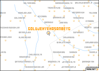 map of Golūjeh-ye Ḩasan Beyg
