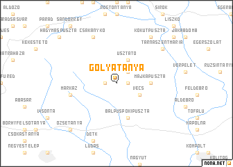 map of Gólyatanya