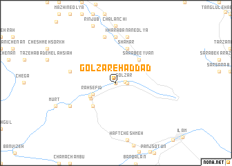 map of Golzār-e Ḩaddād