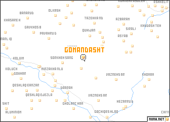 map of Gomān Dasht