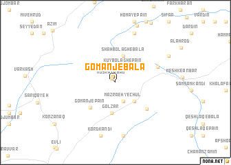 map of Gomānj-e Bālā