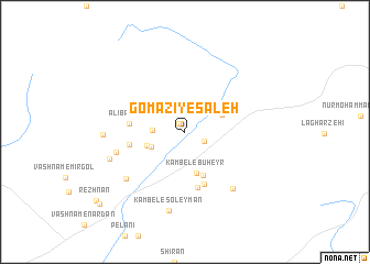 map of Gomāzī-ye Şāleḩ