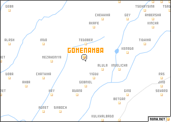 map of Gomen Āmba