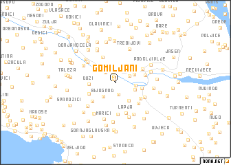 map of Gomiljani