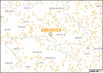 map of Gomionica