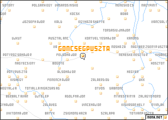 map of Göncsegpuszta