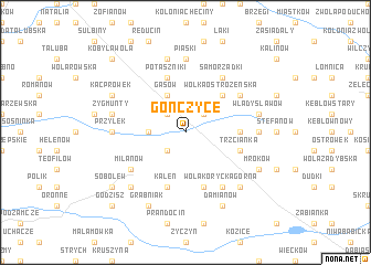 map of Gończyce