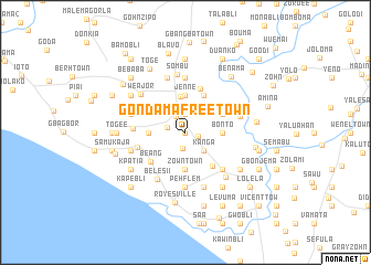 map of Gondama Free Town