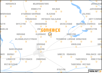 map of Goniębice