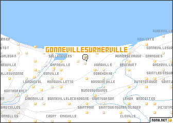 map of Gonneville-sur-Merville