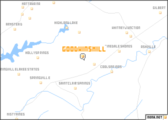 map of Goodwins Mill