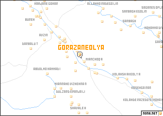 map of Gorāzān-e‘Olyā