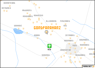 map of Gord Farāmarz