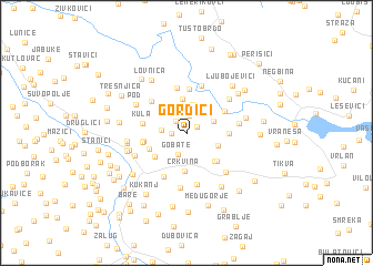 map of Gordići