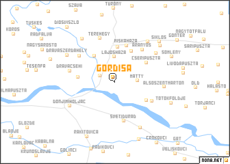 map of Gordisa