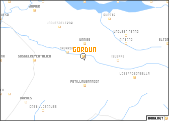 map of Gordún