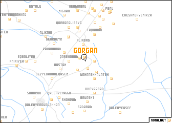 map of Gorgān