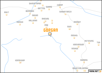 map of Gorgān