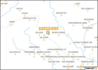 map of Gorg Gīrān