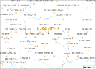 map of Gorjī Bayān