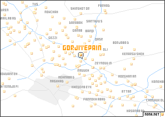 map of Gorjī-ye Pā\