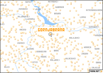 map of Gornja Brana