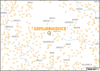 map of Gornja Bukovica