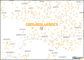 map of Gornja Goliješnica