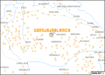 map of Gornja Jablanica