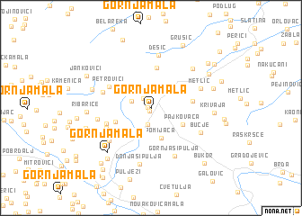 map of Gornja Mala