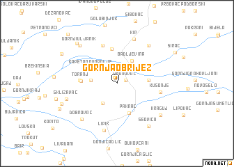 map of Gornja Obrijež