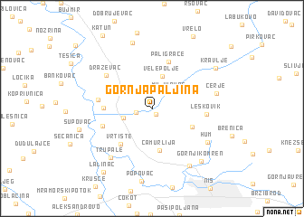 map of Gornja Paljina