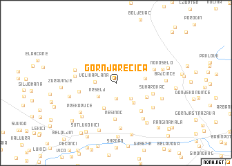 map of Gornja Rečica